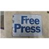Image 1 : Free Press Metal Sign, 11”×15”, Vintage