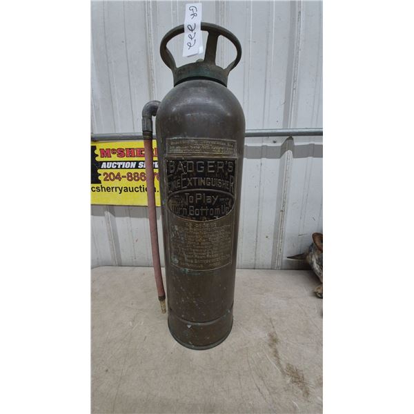 Badger's 2-1/2 Gallon Hand Fire Extinguisher, Brass and Copper