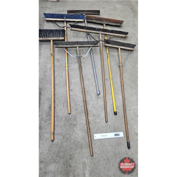 Assorted Shop Push Brooms – Qty 7