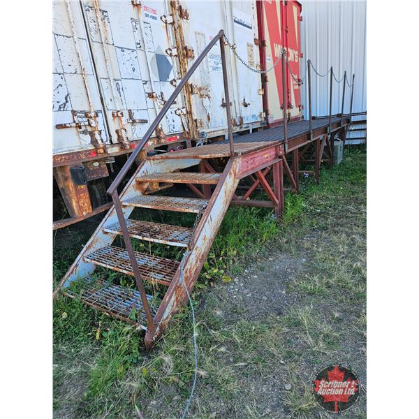 Steel Grated Loading Platform with Stairs & Handrails