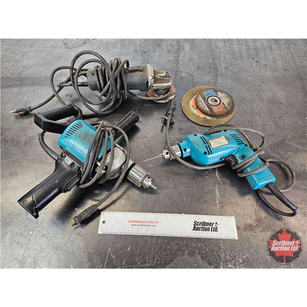 Assorted Electric Drills & Angle Grinder