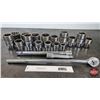 Image 1 : Assorted 1" Drive Sockets & Ratchet