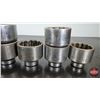 Image 5 : Assorted 1" Drive Sockets & Ratchet