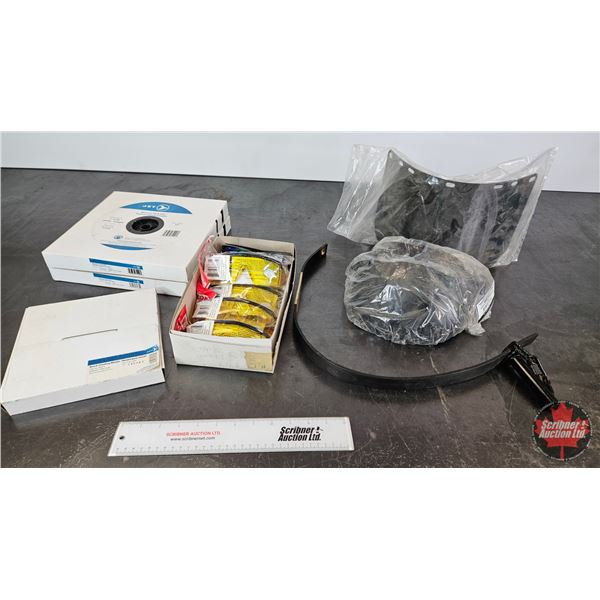 Assorted Grinding Wheels & Safety Glasses