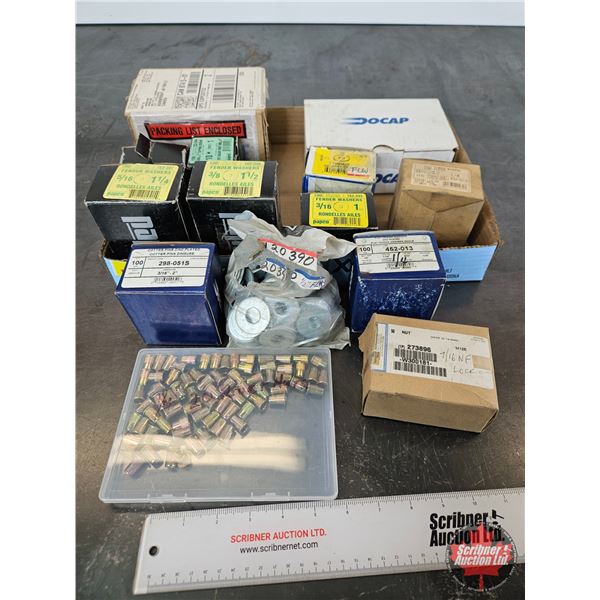 Assorted Washers, Threaded Inserts & Hardware