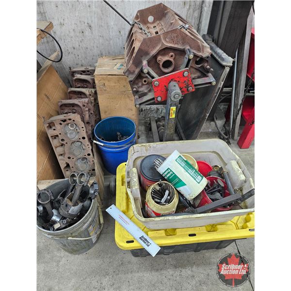 GM 427ci : V8 Engine Block, Stand & Rebuild Parts