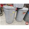 Image 2 : Four Galvanized Metal Garbage Cans