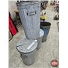 Image 3 : Four Galvanized Metal Garbage Cans