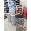 Image 4 : Four Galvanized Metal Garbage Cans