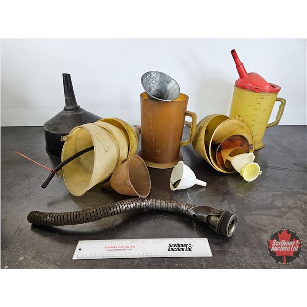 Assorted Funnels & Measuring Containers