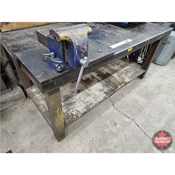 Heavy-Duty Steel Top Workbench with Bench Vise