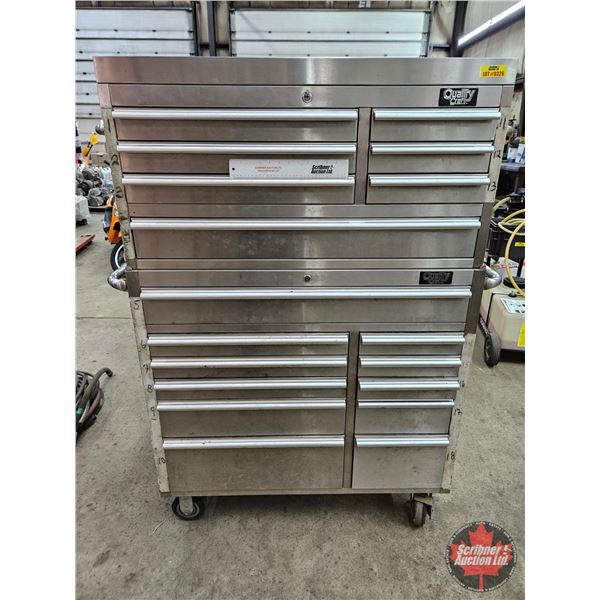 QUALITY CRAFT Stainless Steel Rolling Tool Chest & Cabinet