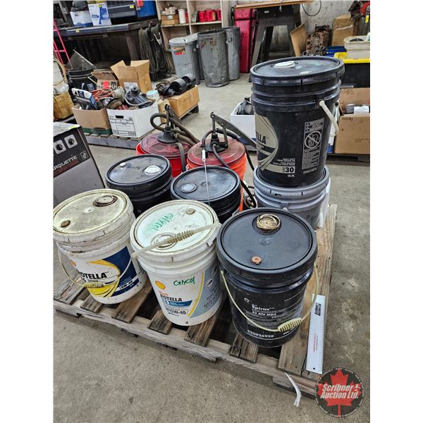 Pallet Lot : Assorted Partial Pails & Automotive Fluids