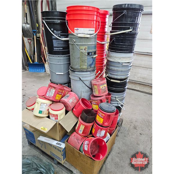 Assorted Pails, Containers & Plastic Crates