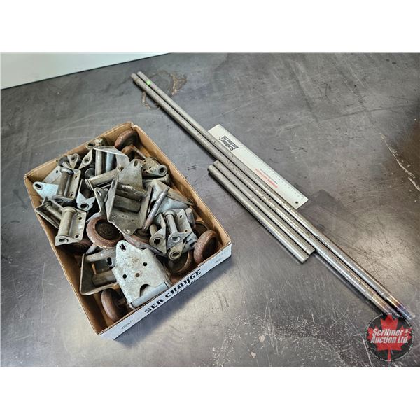 Overhead Door Hinges & Steel Rods (for preload on Torsion Spring)