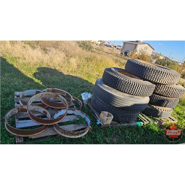Assorted Truck Tires with Steel Rim & Spacers