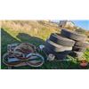 Image 1 : Assorted Truck Tires with Steel Rim & Spacers