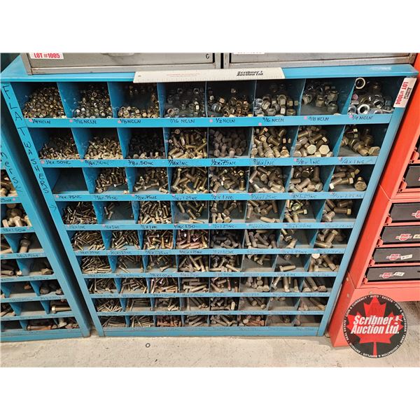 Assorted Imperial Hex Bolts & Nuts in Blue Bolt Bin