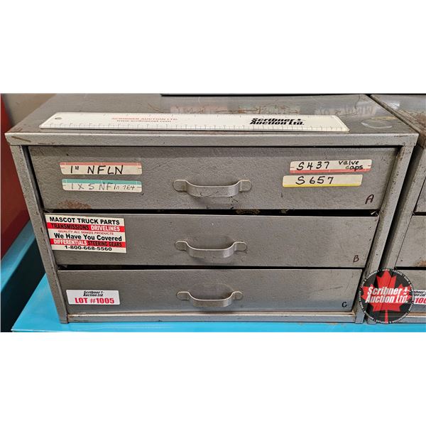 3-Drawer Metal Parts Cabinet with Assorted Hardware & Fittings