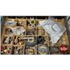 Image 3 : 3-Drawer Metal Parts Cabinet with Assorted Hardware & Fittings
