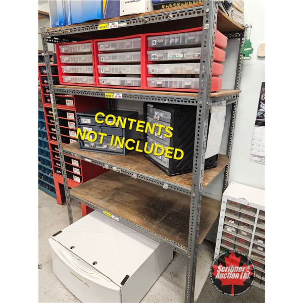 Grey Metal Shelving Unit : Approx. 68"H x 48"W x 25"D