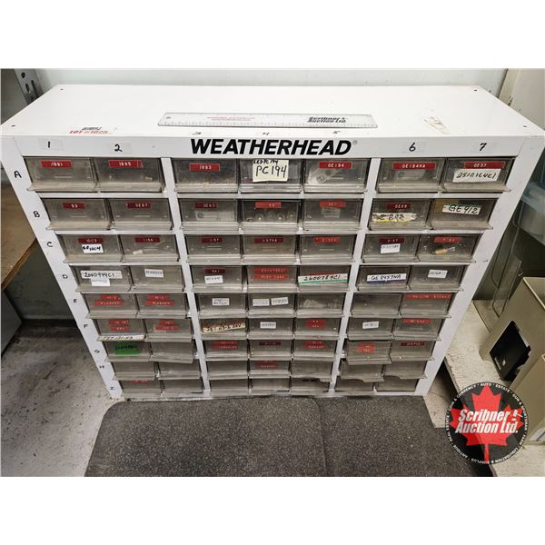 Weatherhead Parts Cabinet Organizer with Assorted Vehicle Light Bulbs