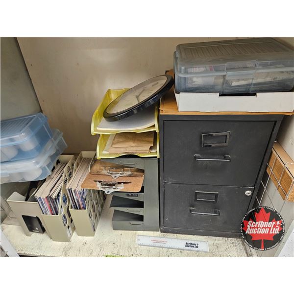 Office Supply Grouping with Two-Drawer Filing Cabinet