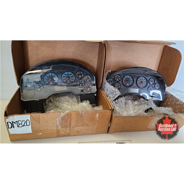 Two International Truck Instrument Clusters