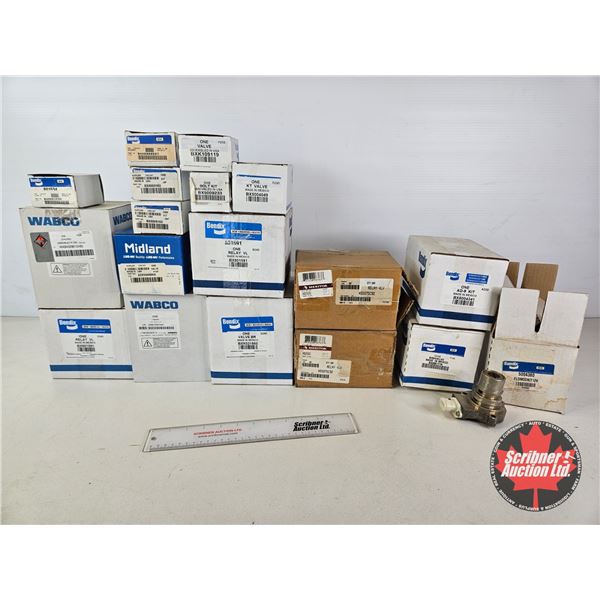 Assorted Truck Air Brake Valves & Parts