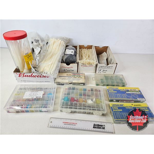 Assorted Fuses, O-Rings & Cable Ties