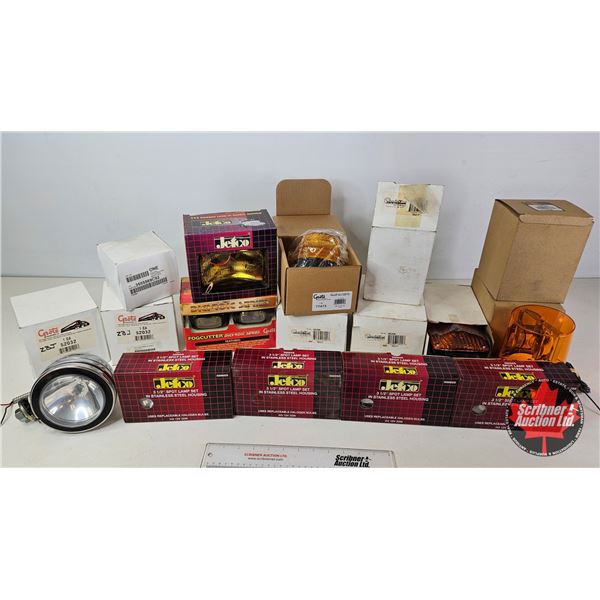 Assorted Vehicle Lights, Spot Lamps & Horns