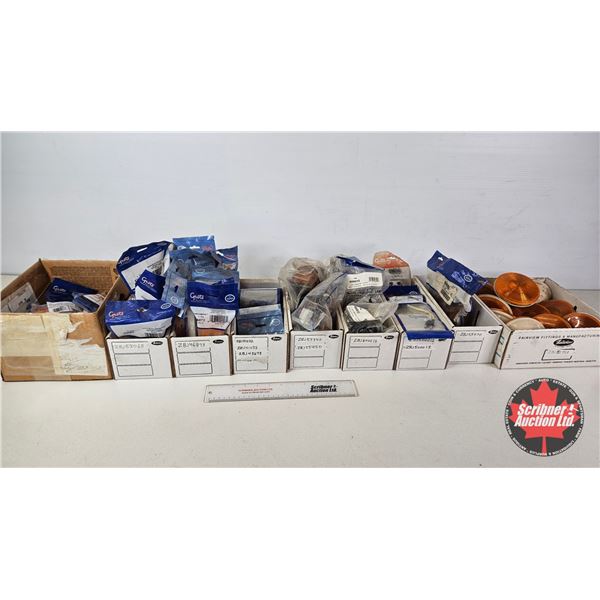 Assorted Amber Truck Marker Lights & Reflectors
