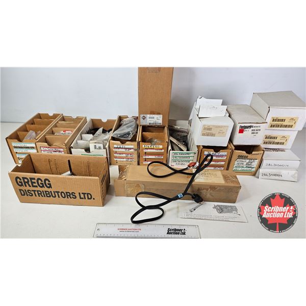 Shelf Lot of Assorted Truck Gauges, Heaters & Parts