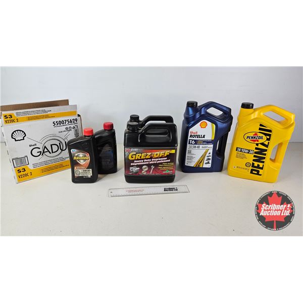 New Motor Oil, Grease, Transmission Fluid and Degreaser