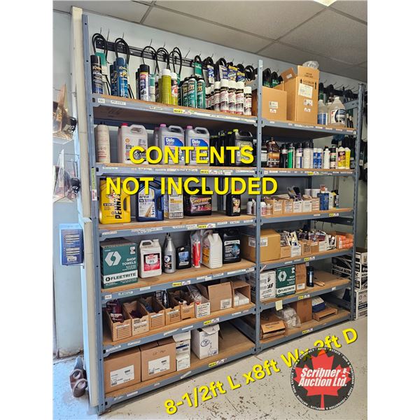 Grey Metal Shelving Unit, Approx. 8½ ft. Long