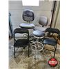 Image 1 : Assorted Chairs and Shop Stool, 5 Pieces