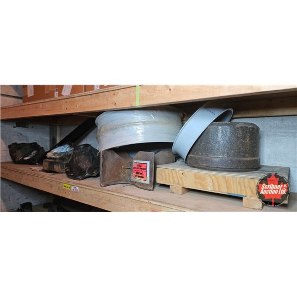 Shelf Lot of Truck Brake and Wheel Parts
