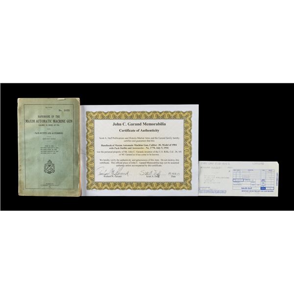 ORIGINAL, 1917 PRINTING, U.S. MAXIM MODEL OF 1904