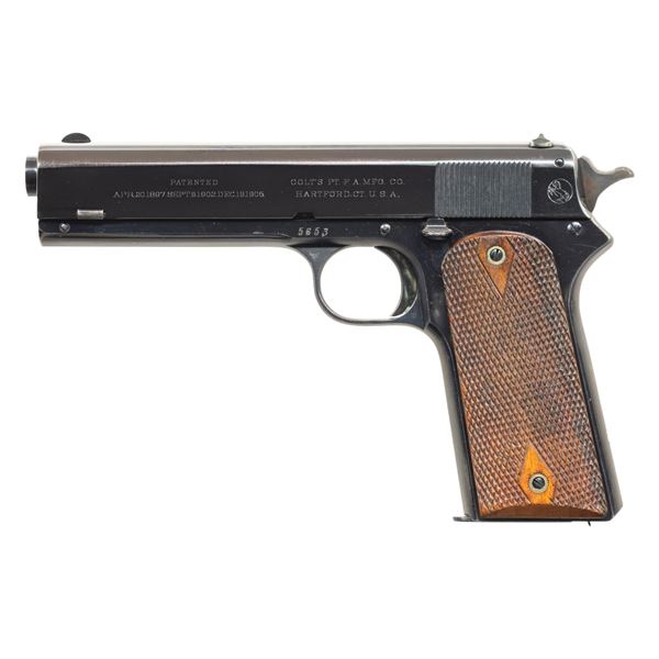 DOCUMENTED COLT MODEL 1905 SEMI AUTO PISTOL, NOTED
