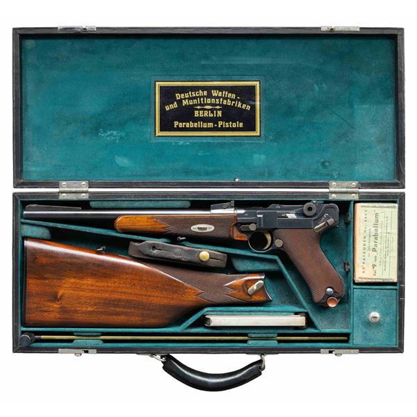 CHARISMATIC, 1920 LUGER CARBINE, 9mmP, IN FITTED