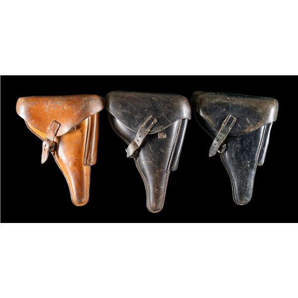 LOT OF 3 PRE-WAR & WWII ERA P.08 LUGER HOLSTERS.
