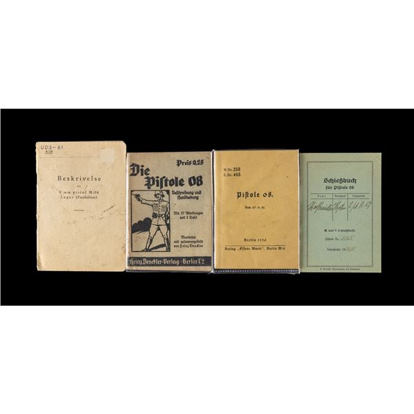 LOT OF 4 ORIGINAL 1930s / 1940s LUGER MANUALS &