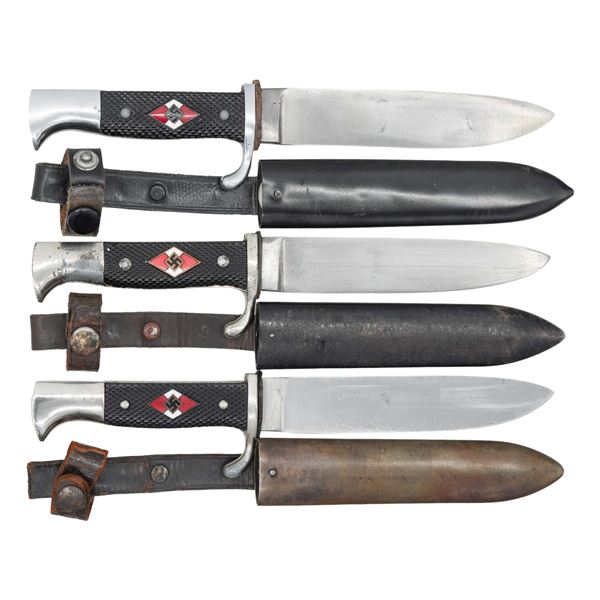 3 WWII GERMAN HJ KNIVES.