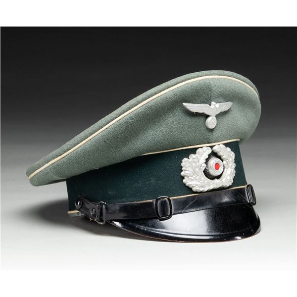 WWII GERMAN INFANTRY ENLISTED MAN'S PEAKED CAP.
