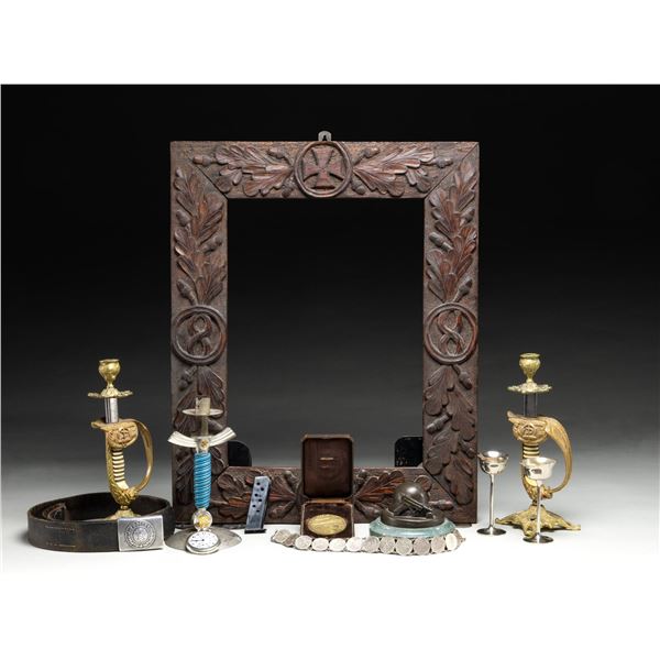 WWII GERMAN CANDLE HOLDERS, CUPS, WATCH & MORE.