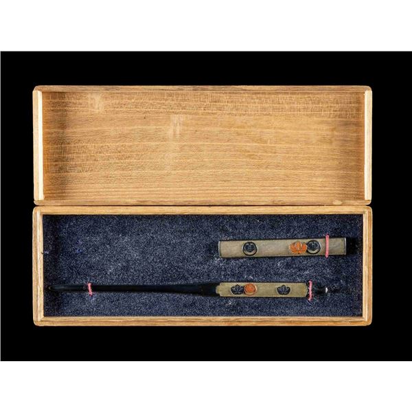 EDO PERIOD KOGAI WITH ORNATE KOZUKA BY NOMURA