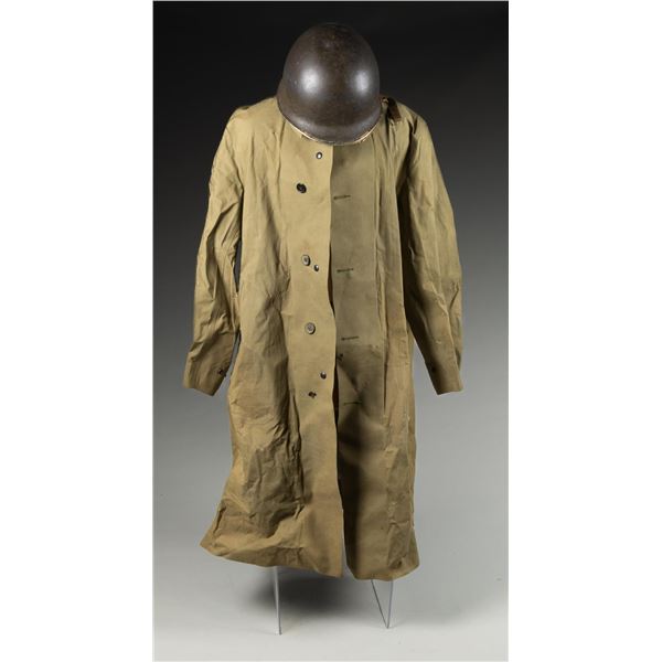 EARLY WWII M1 IDENTIFIED HELMET WITH HAWLEY LINER