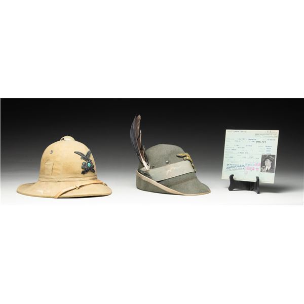 2 WWII ITALIAN FASCIST MILITARY HATS.