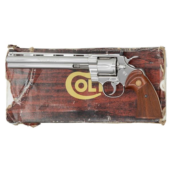 RARE NICKEL COLT PYTHON TARGET DA REVOLVER WITH