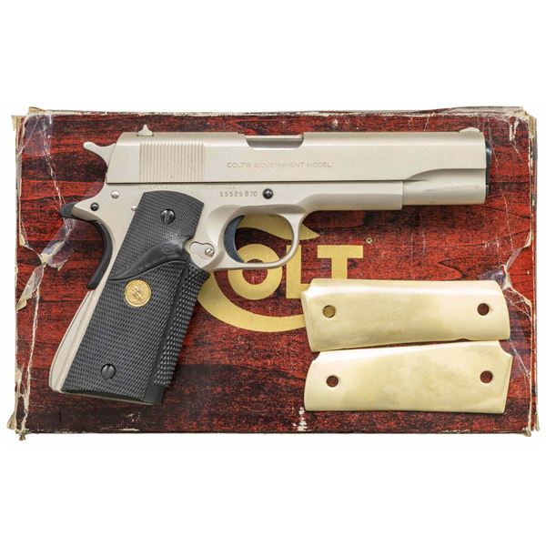 COLT MK IV SERIES 70 SATIN NICKEL GOVERNMENT MODEL